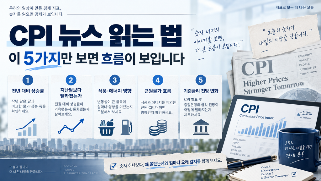 환율·원자재 → CPI → 근원물가 → 중앙은행 → 기준금리 → 금융시장