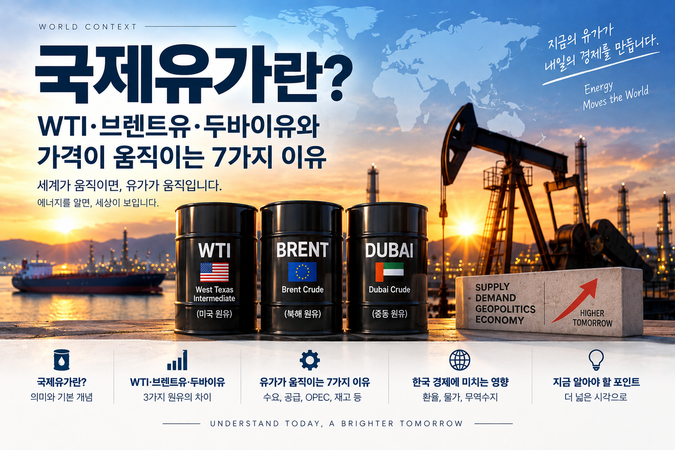 국제유가란? WTI·브렌트유·두바이유의 차이와 가격이 움직이는 원리